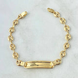Bracelet Baby Rectangular Plate 2.65gr / 14.5cm / 4.8mm Smooth Edge 18K Yellow Gold