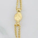 Cadena Cruz Virgen Milagrosa 3.8g / 17 3/4 in / 3mm Tres Oros 18K