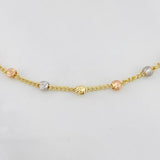 Cadena Cruz Virgen Milagrosa 3.8g / 17 3/4 in / 3mm Tres Oros 18K
