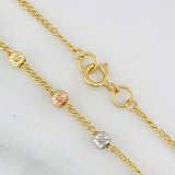 Cadena Cruz Virgen Milagrosa 3.8g / 17 3/4 in / 3mm Tres Oros 18K