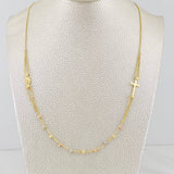 Cadena Cruz Virgen Milagrosa 3.85g / 17 3/4 in / 3mm Tres Oros 18K