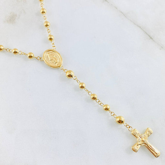 Rosario Virgen Milagrosa 8.95gr / 21 3/4 in / Oro Amarillo 18K