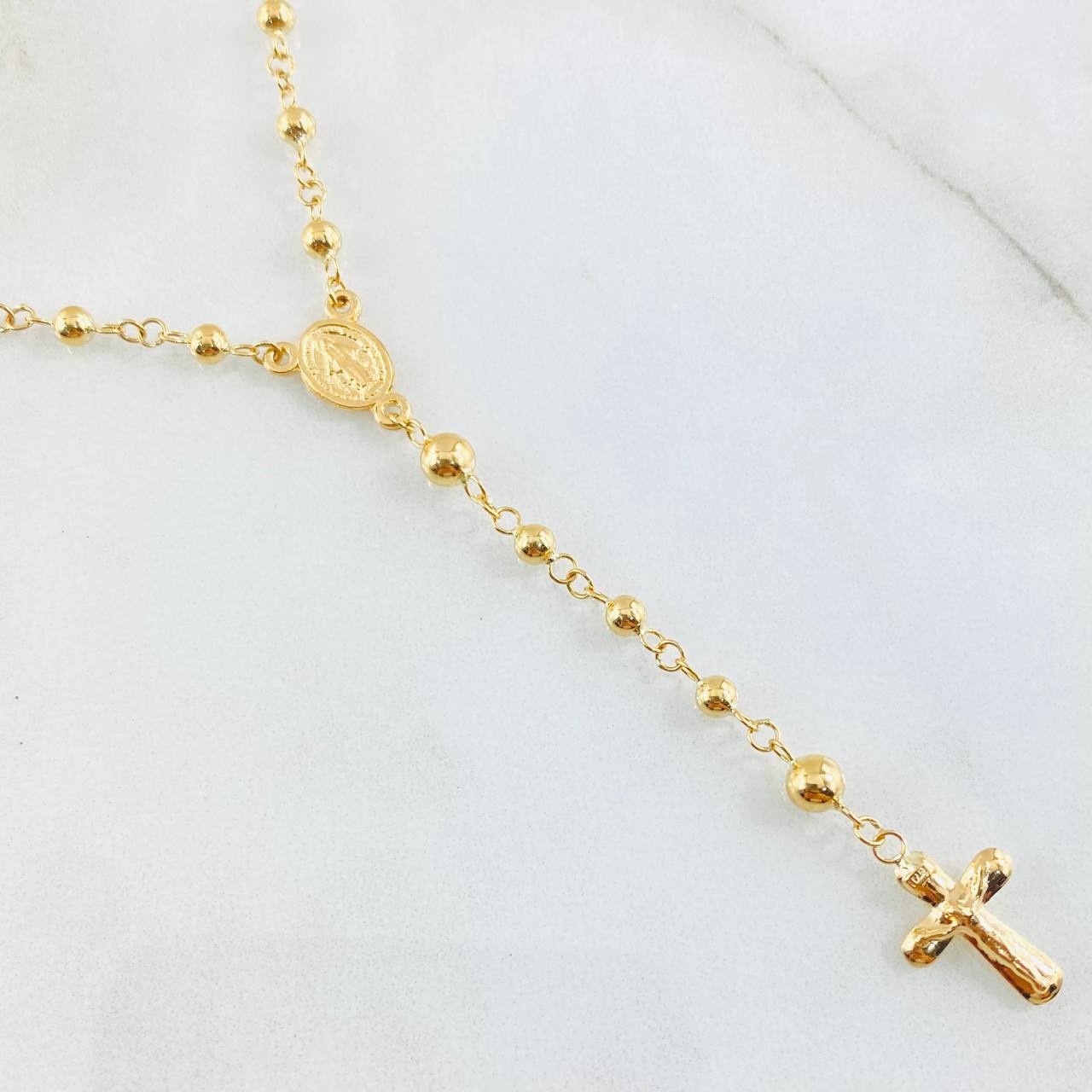 Rosario Virgen Milagrosa 6.85gr / 23 1/2 in / Oro Amarillo 18K