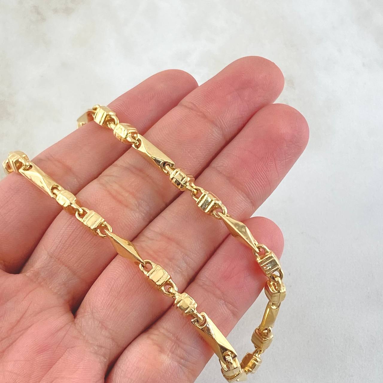 Rustic Cube Chain 18.6gr / 26in / 18K Gold