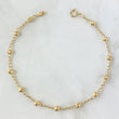 Pulso Espiga Militar 1.95gr / 18cm / 3mm Bolas Diamantadas Oro Amarillo 18K