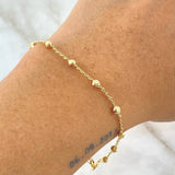 Bracelet Spike 1.95gr / 18cm / 3mm Beads Diamond Cut 18K Yellow Gold ©