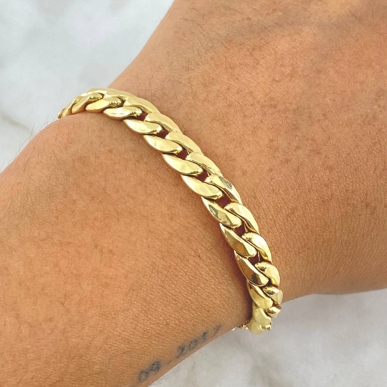 Cuban Links Bracelet Classic Link 6.95gr / 21cm-24.5cm / 6.5mm Gradual Yellow Gold +4 18K
