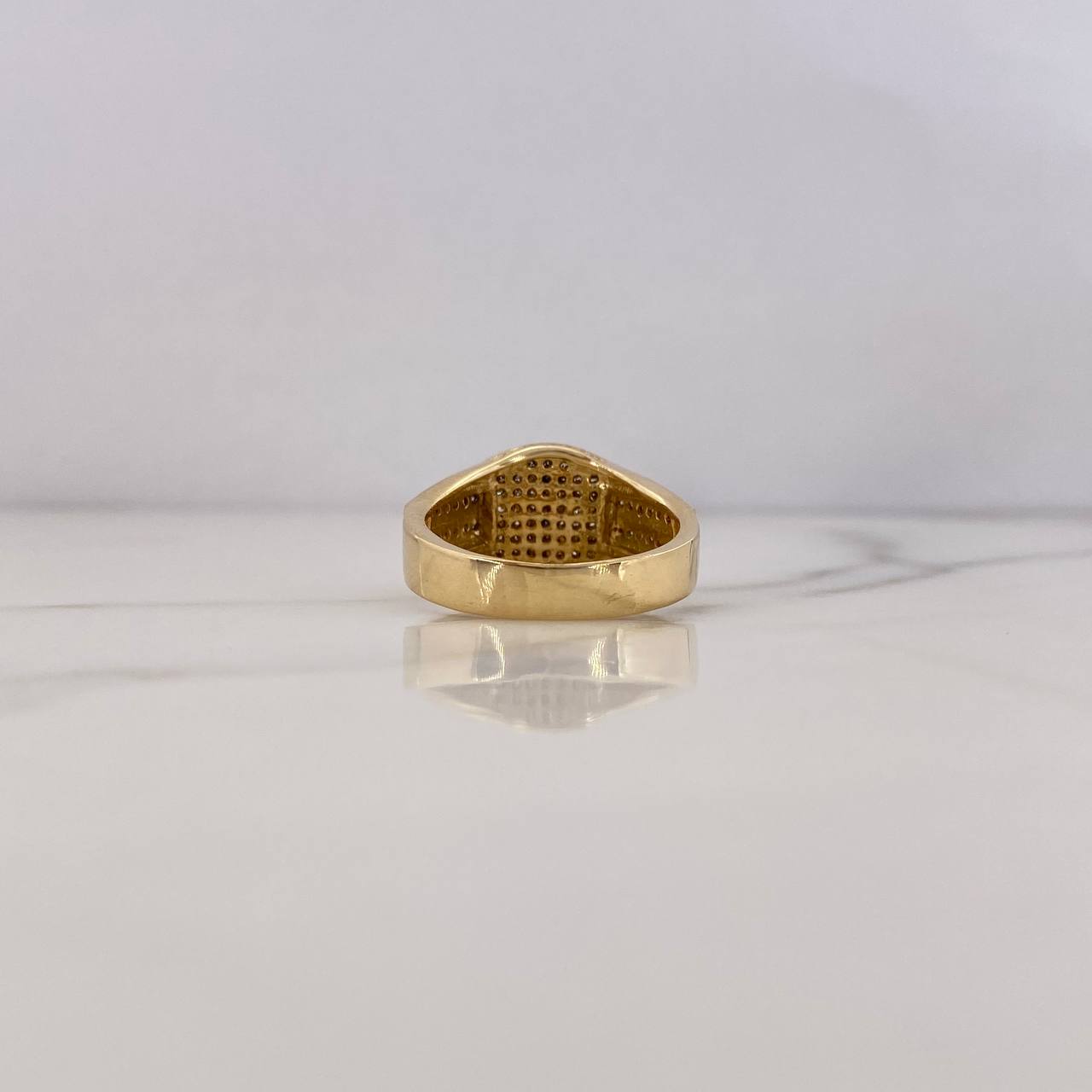 Anchor Ring 7.15gr / Size 9 / White Zircons Two-tone Yellow and White Gold 18K $