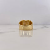 Octagonal Ring 8gr / T9 1/4 / White Zircons 18K Yellow Gold $