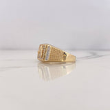 Horse Ring 8.2gr / Size 10 1/2 / White Zircons Two-tone Yellow and White 18K $