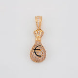 Dije Bolsa de Dinero Euro 3.55g / 1 1/4 in Oro Rosa 18K