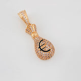 Dije Bolsa de Dinero Euro 3.55g / 1 1/4 in Oro Rosa 18K