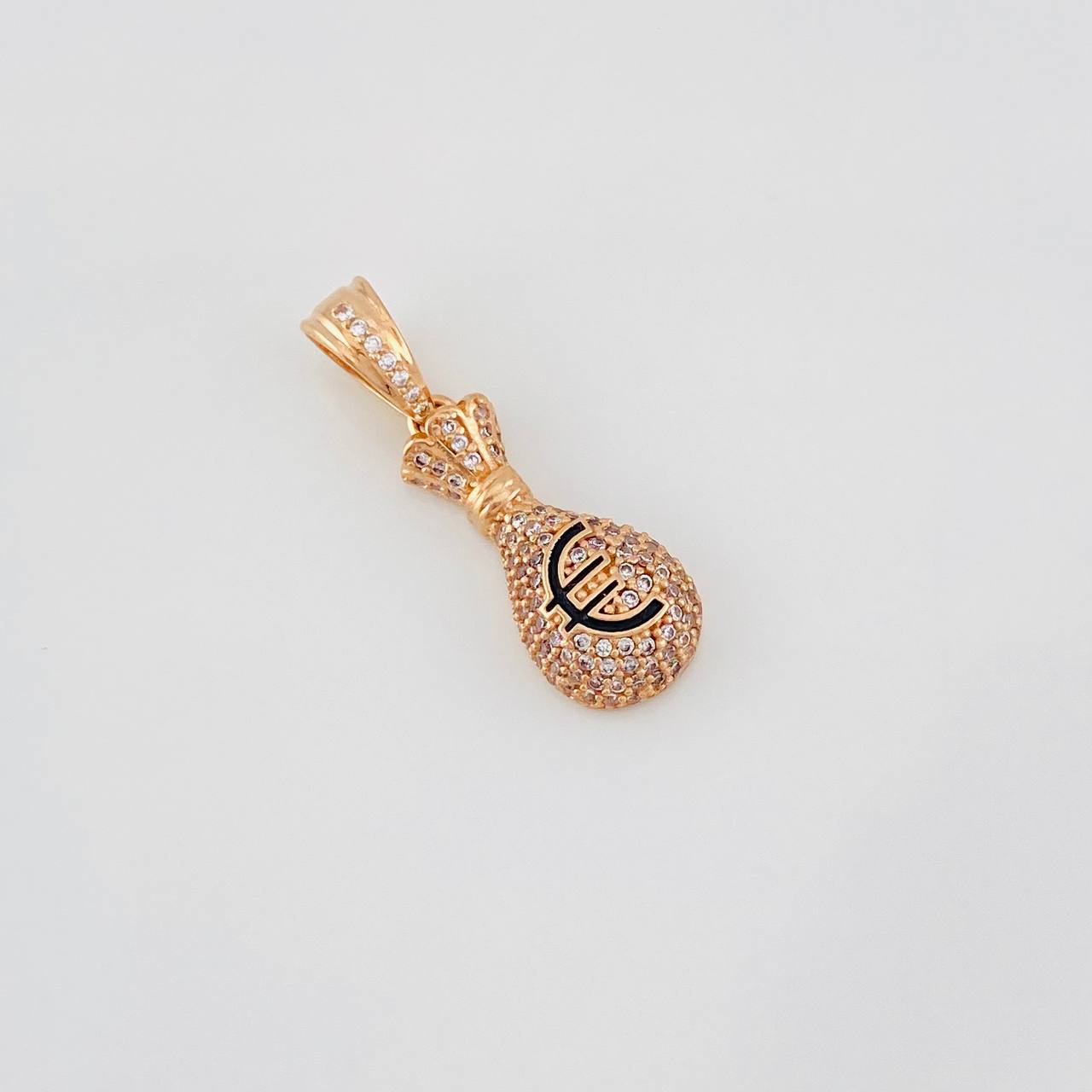 Dije Bolsa de Dinero Euro 3.55g / 1 1/4 in Oro Rosa 18K