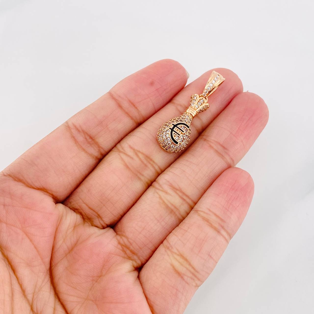 Dije Bolsa de Dinero Euro 3.55g / 1 1/4 in Oro Rosa 18K