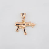 Dije Mini Uzi 2.25g / 1 in Oro Rosa 18K