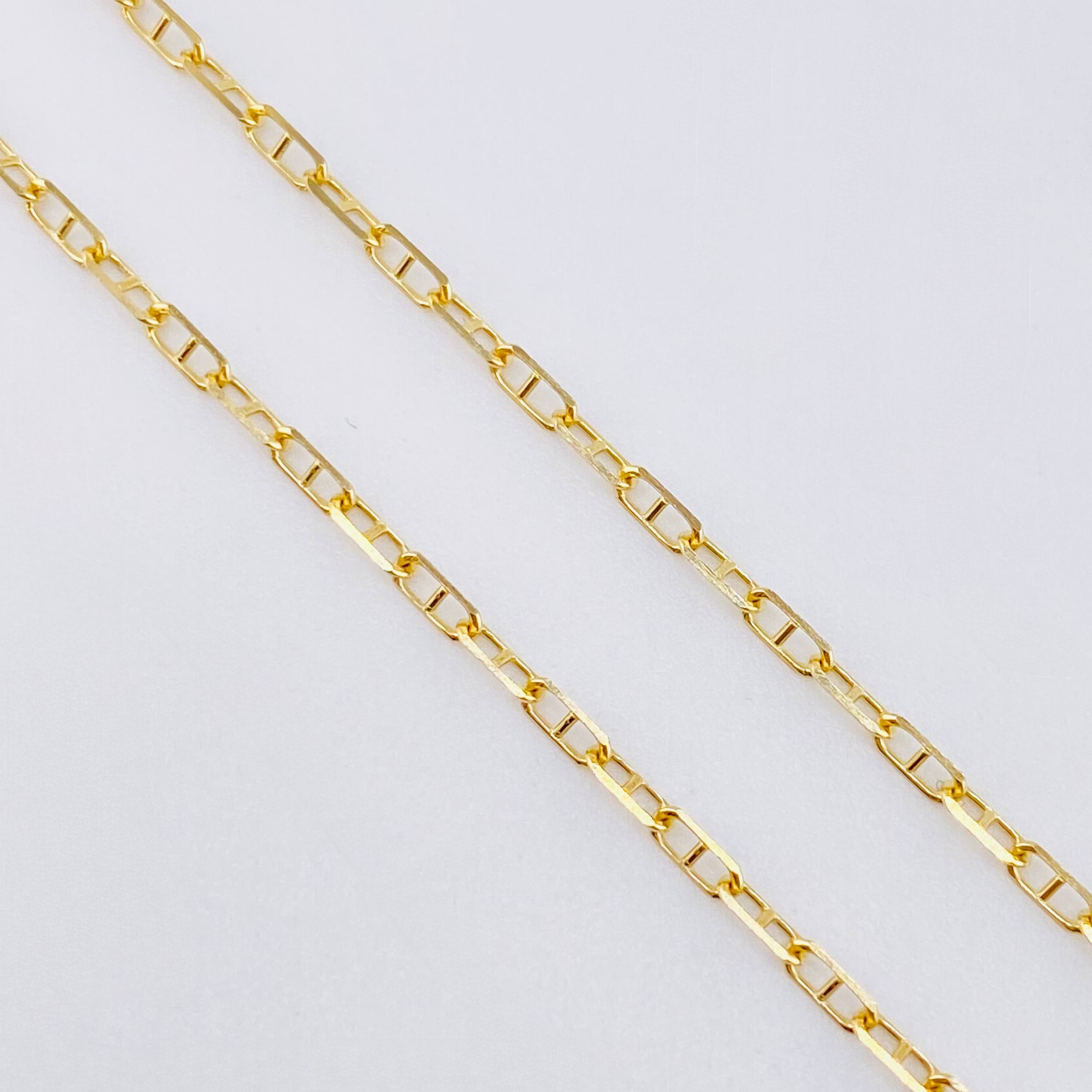 Cadena Marinera 2gr / 15 3/4 in / 1.3mm Oro Amarillo +3 18K ©