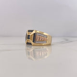 Propeller Ring 9.55gr / T11 / Black and White Zircons Three 18K Golds $