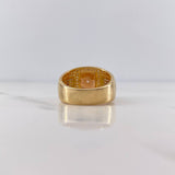 Square Ring Strap 9.45gr / Size 9 3/4 / White Zircons Three 18K Golds $