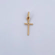 Pendant Cross 0.5gr / 2cm / White Zircon Yellow Gold 18K $