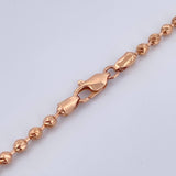 Cadena Militar 18.9gr / 61.9cm / 2.8mm Bolas Diamantadas Oro Rosa 18K $