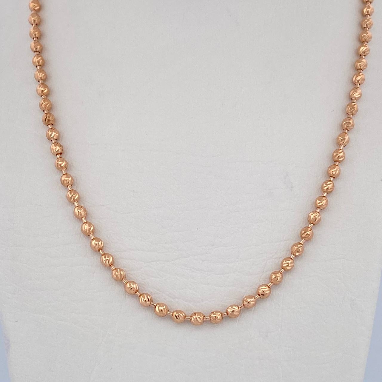 Military Chain 19.25gr / 61.6cm / 2.7mm Beads Diamond Cut 18K Rose Gold $