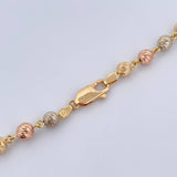 Rosary Virgin Del Carmen 46.95gr / 62.3cm / 6mm-8mm Beads Diamond Cut White Zircons Three 18K Gold $
