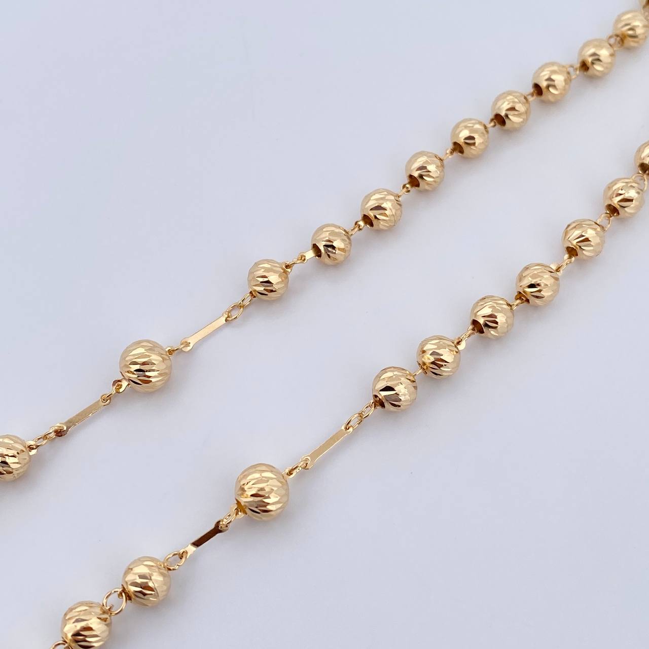 Rosario Encargado 21.2gr / 60cm / 7mm-8mm Bolas Lisas Oro Amarillo 18K