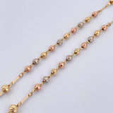 Rosary Virgin Guadalupe 11gr / 60cm / 4mm-5mm Beads Diamond Cut Three 18K Gold $