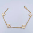 Pulso Trebol  Cubano 3.9gr / 19cm / 1.6mm Diamantado Electroestatico Blanco Oro Amarillo 18K $