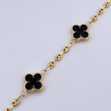 Bracelet GC Clover 5.5gr / 19cm / 3mm Diamond Cut Black Yellow Gold 18K $