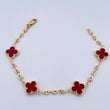 Bracelet GC Clover 5.4gr / 19cm / 3mm Diamond Cut Red Yellow Gold 18K $