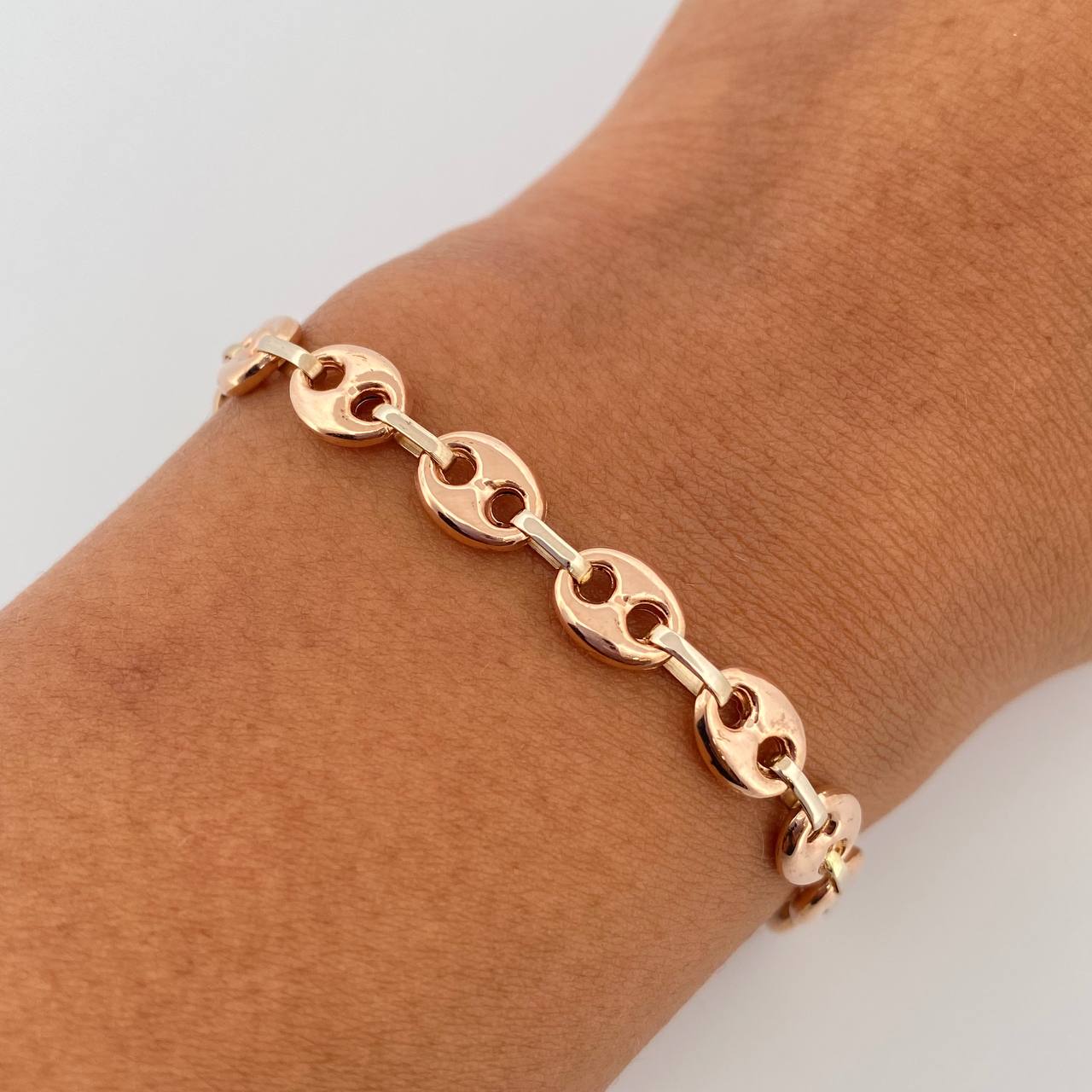 Pulso GC 5.05gr / 18.5cm / 6.2mm Dos Oros Blanco Rosa 18K $