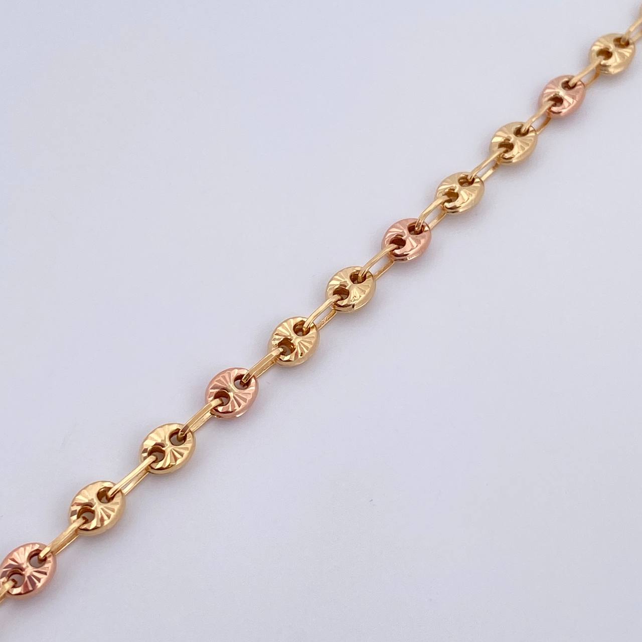 Pulso GC 4.55gr / 21cm / 4.1mm Diamantada Dos Oros Amarillo Rosa 18K $