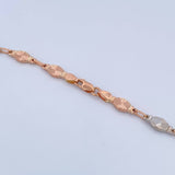 Rustic Chain Link 12.6gr / 60.9cm / 5.3mm Diamond Cut Two-tone White Rose 18K &