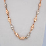 Rustic Chain Link 12.6gr / 60.9cm / 5.3mm Diamond Cut Two-tone White Rose 18K &