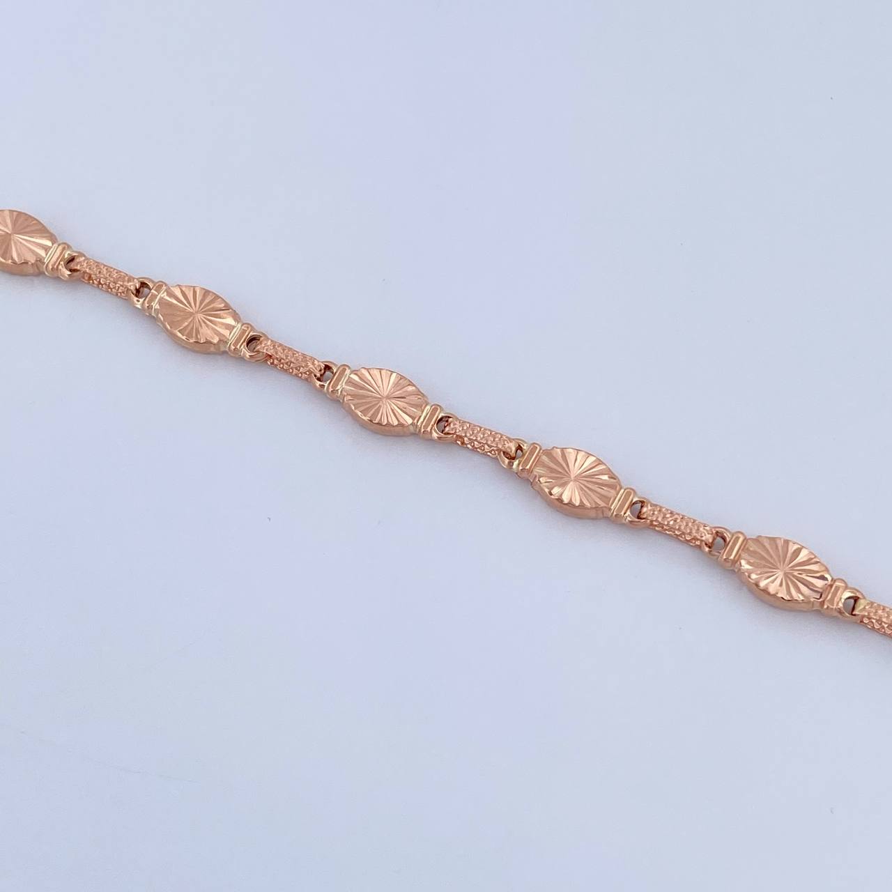 Bracelet Eslabon Bracelet 4.75gr / 21.4cm / 5.3mm Diamond Cut 18K Rose Gold &