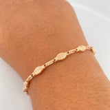 Bracelet Eslabon Bracelet 4.75gr / 21.4cm / 5.3mm Diamond Cut 18K Rose Gold &