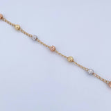 Bracelet Virgin Miraculous Denarius 2.75gr / 19.5cm / 4mm Beads Diamond Cut Three 18K Gold &