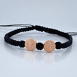 Pulsera Tejida Negra San Benito 1gr / Oro Rosa 18K &