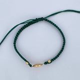 Pulsera Tejida Verde Corona RX 0.75gr / Oro Amarillo 18K &
