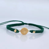 Pulsera Tejida Verde Corona RX 0.75gr / Oro Amarillo 18K &