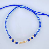 Pulsera Tejida Azul Avion 1.7gr / Oro Amarillo 18K &