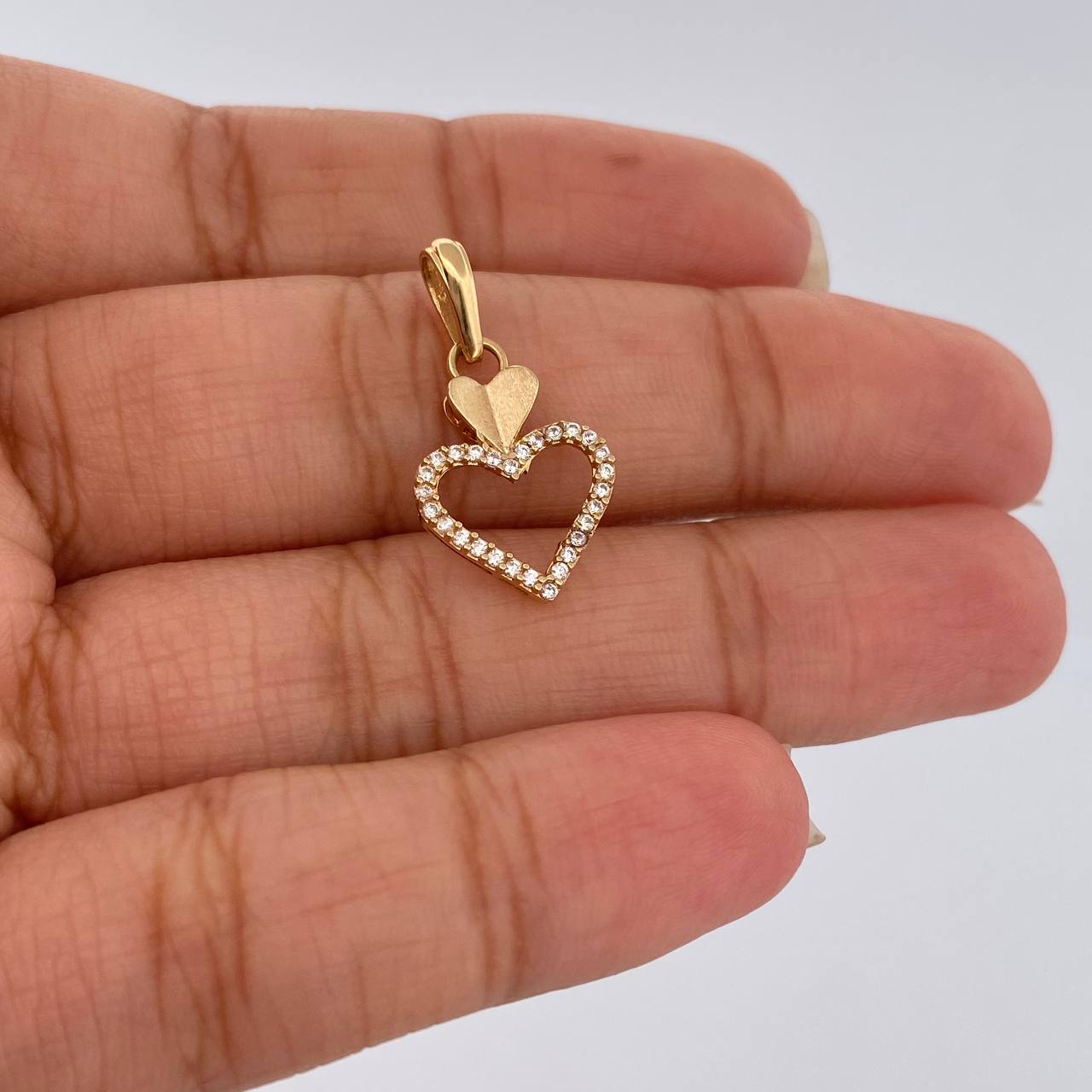 Double Heart Pendant 1gr / 18K Yellow Gold &