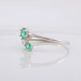 Anillo Abrazo Circular Esmeraldas 35pts 1.1g / T8 Plata 950