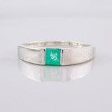 Anillo Cuadrado Esmeralda 25pts 1.5g / T8 Plata 925