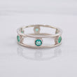 Ring Tambourine Emeralds 55pts 2.6g / T9 Silver 925