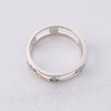 Ring Tambourine Emeralds 55pts 2.6g / T9 Silver 925