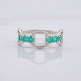 Ring Infinite Bow Emeralds 26pts 1.5g / T6 Silver 950