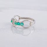Ring Infinite Bow Emeralds 26pts 1.5g / T6 Silver 950