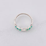 Ring Infinite Bow Emeralds 26pts 1.5g / T6 Silver 950